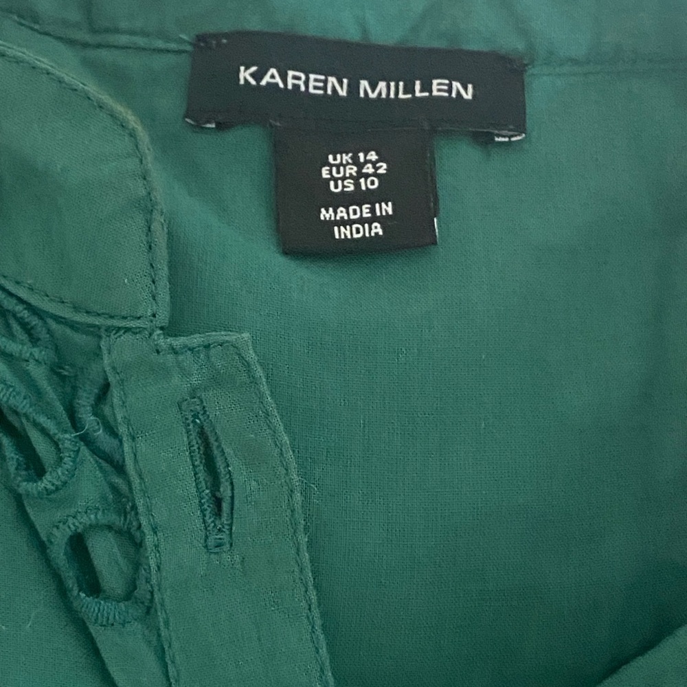 Karen Millen Teal Embroidered Long Sleeve Dress - Picture 6 of 9